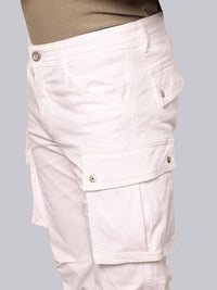 White Comfort Straight Fit Stretch Cargo Pant