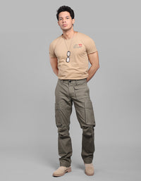 Olive Comfort Straight Fit Stretch Cargo Pant