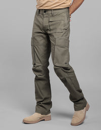 Olive Comfort Straight Fit Stretch Cargo Pant