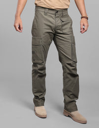 Olive Comfort Straight Fit Stretch Cargo Pant