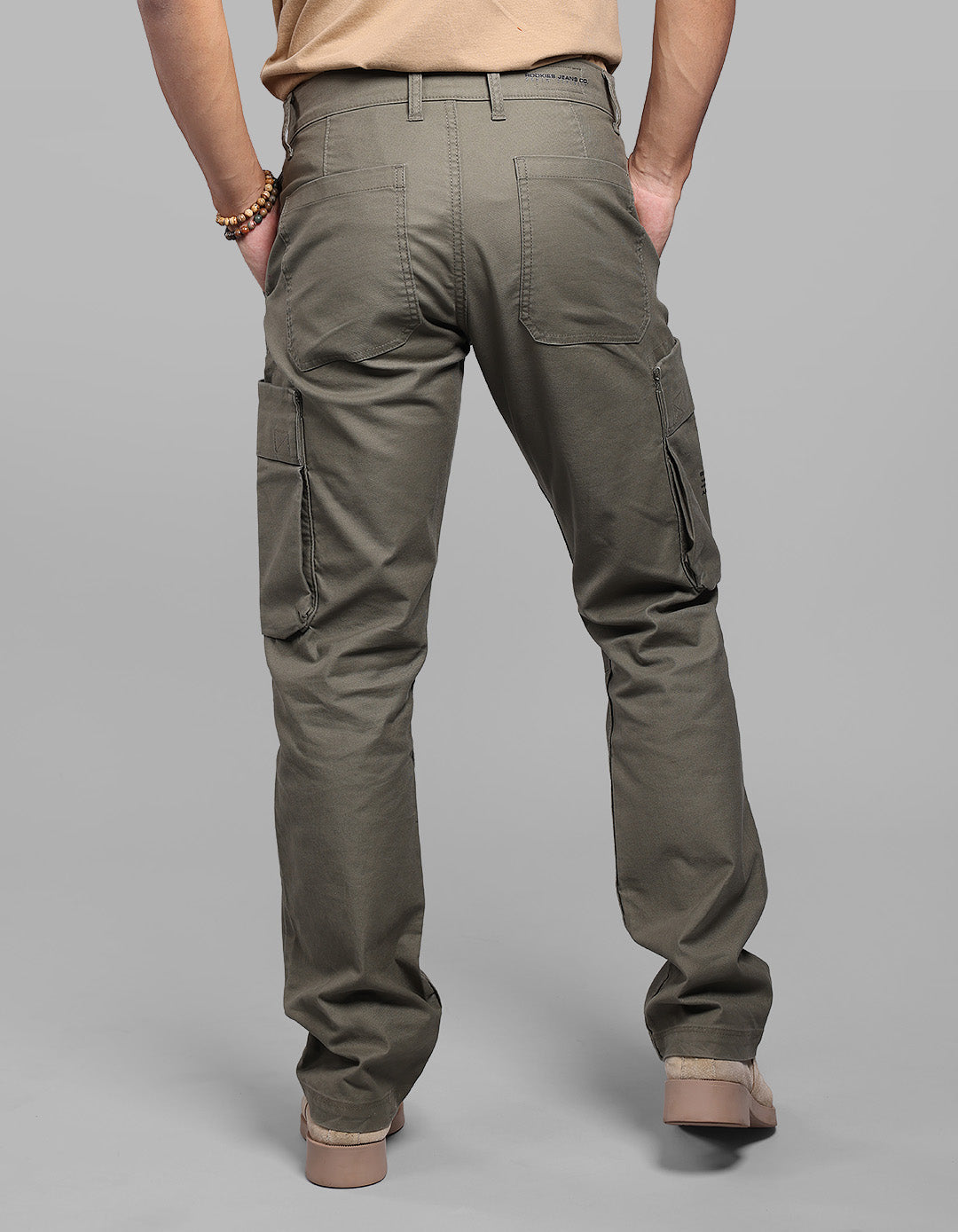 Olive Comfort Straight Fit Stretch Cargo Pant