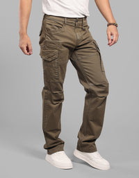 Olive Comfort Straight Fit Stretch Cargo Pants