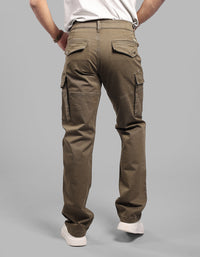 Olive Comfort Straight Fit Stretch Cargo Pants