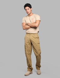 Antique Bronze Comfort Straight Fit Stretch Utilty Cargo Pants
