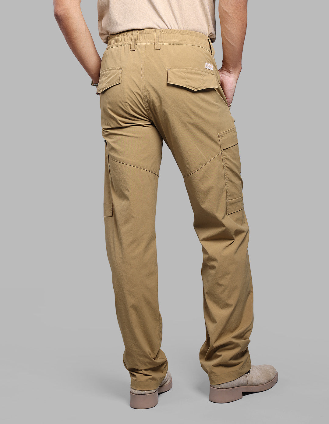 Antique Bronze Comfort Straight Fit Stretch Utilty Cargo Pants