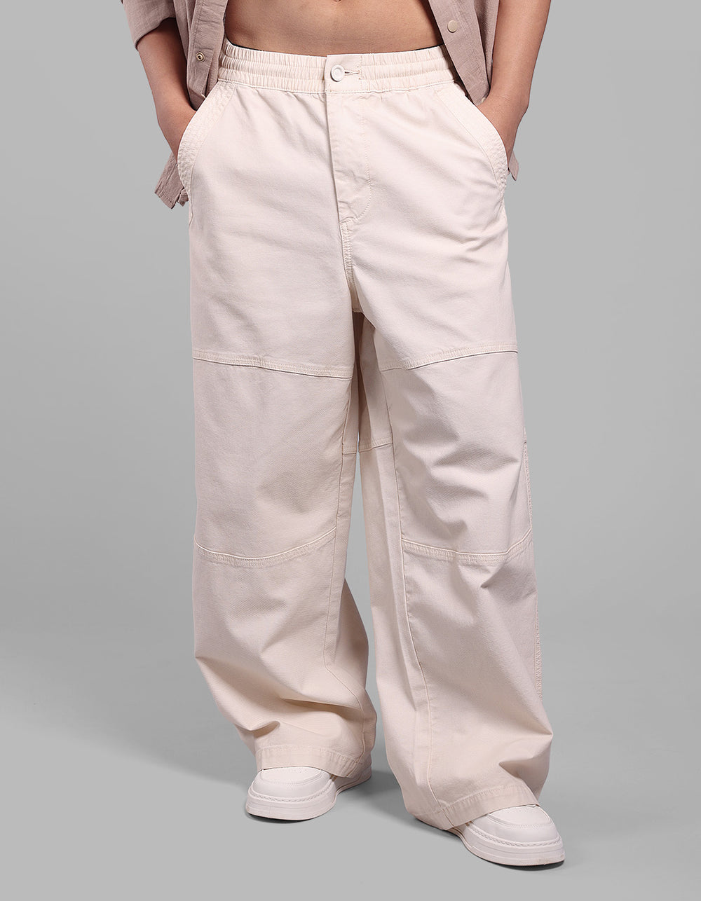 Ecru Extra Loose Fit Denim Pant