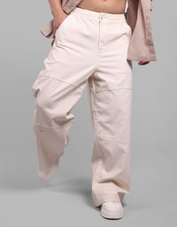 Ecru Extra Loose Fit Denim Pant