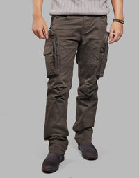 DK M GREEN COMFORT STRAIGHT FIT STRETCH CARGO PANTS