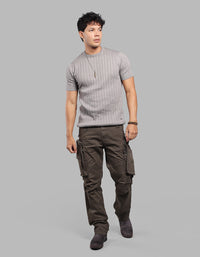 DK M GREEN COMFORT STRAIGHT FIT STRETCH CARGO PANTS