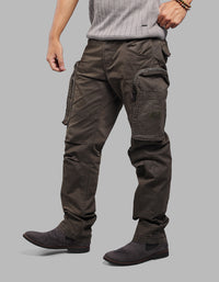 DK M GREEN COMFORT STRAIGHT FIT STRETCH CARGO PANTS
