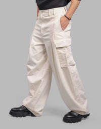 OFF WHITE BALOON FIT STRETCH CARGO PANTS