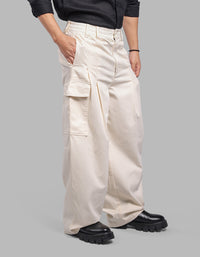 OFF WHITE BALOON FIT STRETCH CARGO PANTS