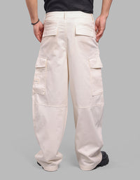 OFF WHITE BALOON FIT STRETCH CARGO PANTS