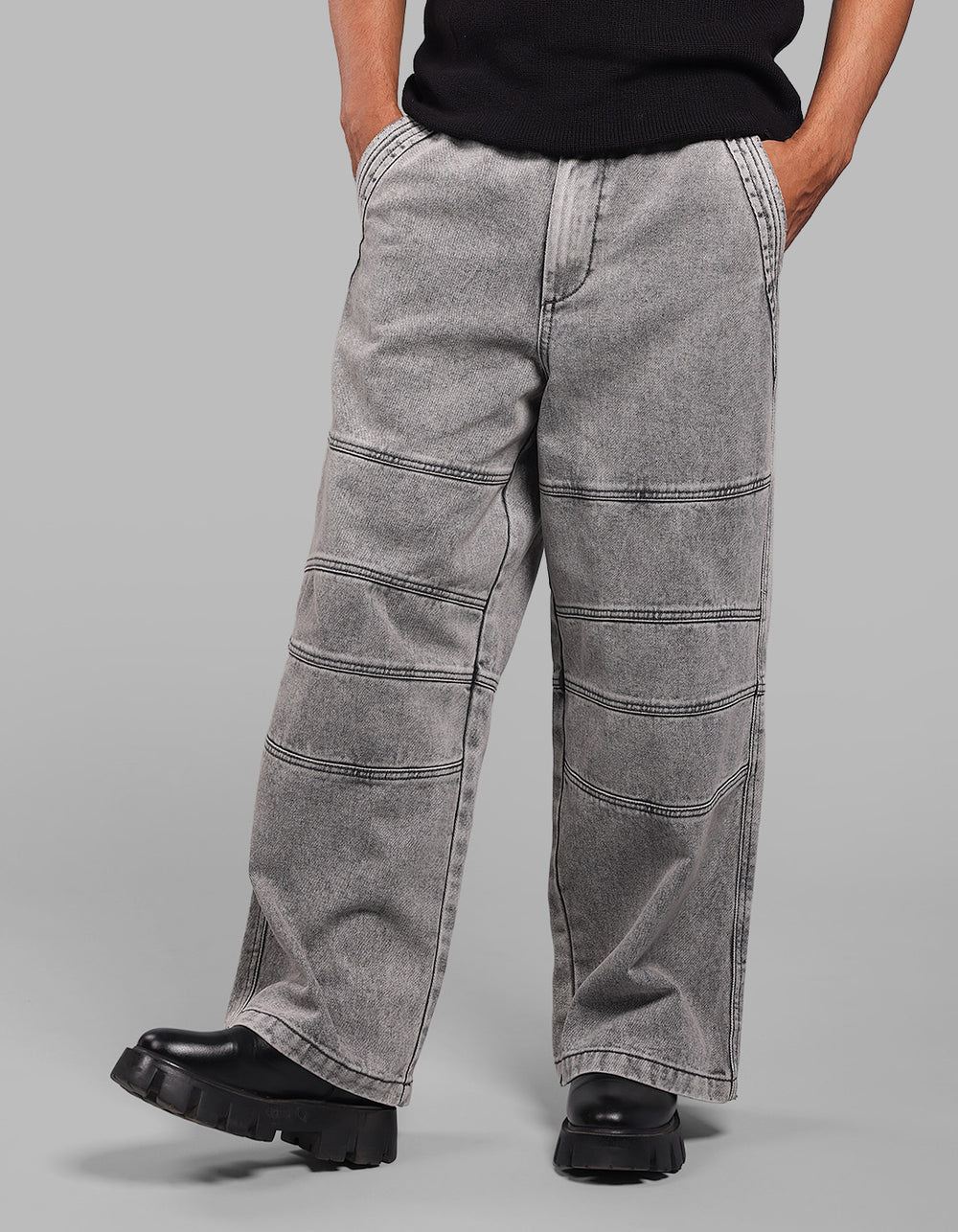 Charcoal Extra Loose Fit Denim Pant