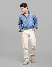 Light Lemon Comfort Straight Fit  Stretch Denim Cargo
