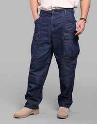 Dk Blue Balloon Fit Denim Cargo