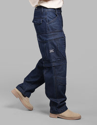 Dk Blue Balloon Fit Denim Cargo