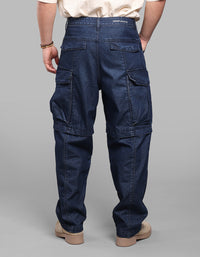 Dk Blue Balloon Fit Denim Cargo