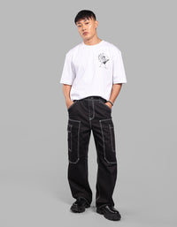 Black Loose Fit Denim Cargo