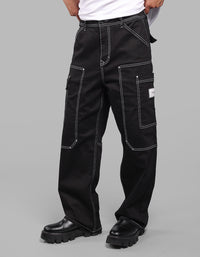 Black Loose Fit Denim Cargo