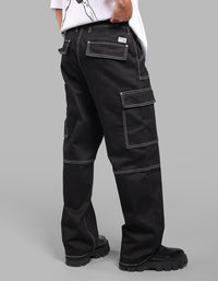 Black Loose Fit Denim Cargo