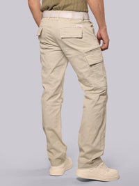 Silver Grey Comfort Straight Fit Stretch Cargo Pant
