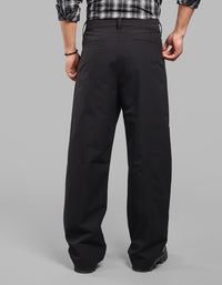 Black Loose Fit Pleated Korean Pants