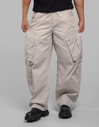 Lt Stone Balloon Fit Cargo Pants