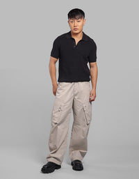 Lt Stone Balloon Fit Cargo Pants