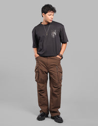 Coffee Loose Fit Utility Cargo
