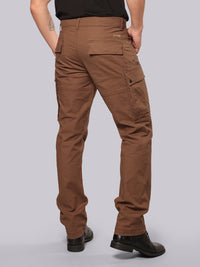 Brown Comfort Straight Fit Stretch Cargo Pant