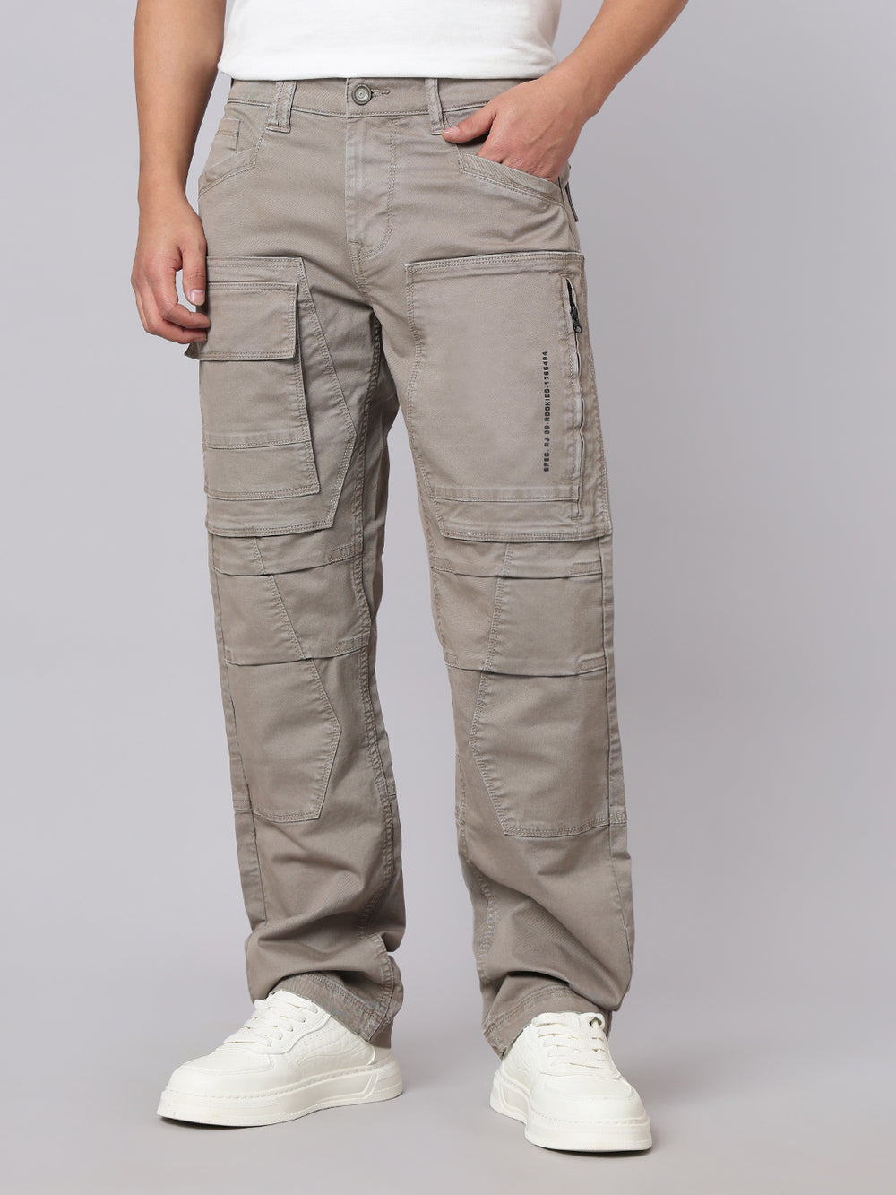 Sand Comfort Straight Fit Stretch Cargo Pant