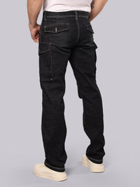 Dark Blue Comfort Straight Fit Stretch Denim Cargo