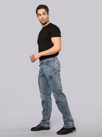 Med Blue Comfort Straight Fit Stretch Denim Cargo