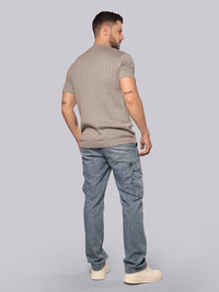 Med Blue Comfort Straight Fit Denim Cargo