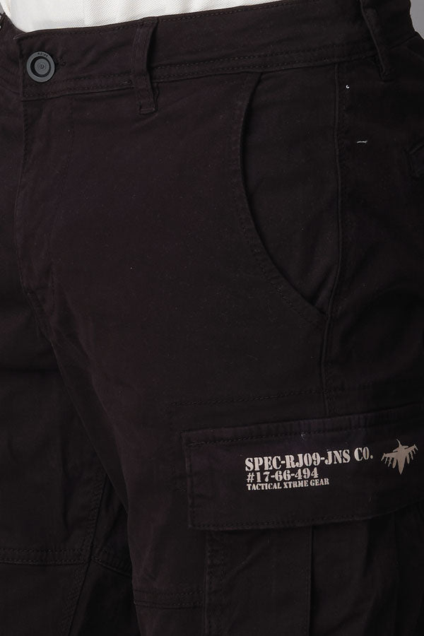 Black Regular Fit Cargo Pant