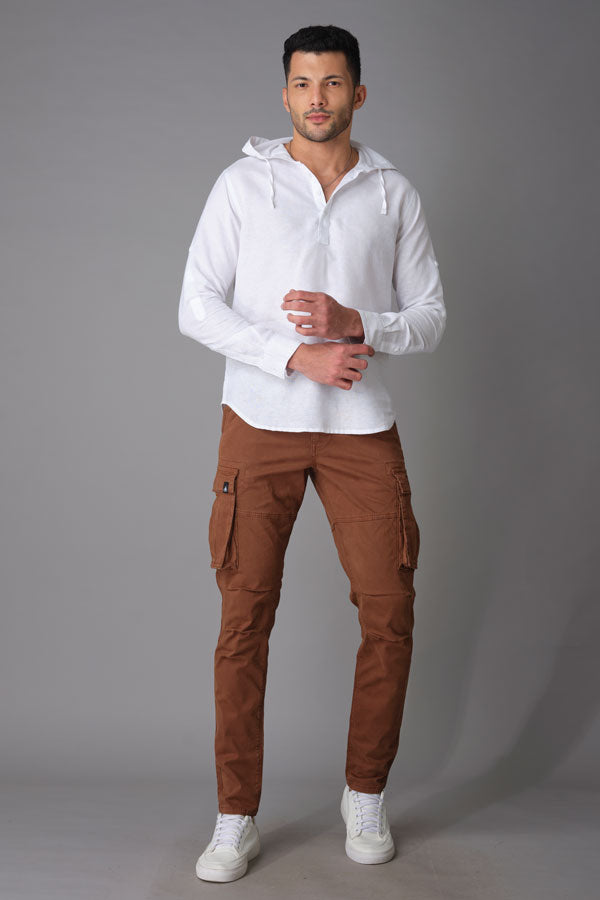 Caramel Brown Cargo Pant (Regular Fit)