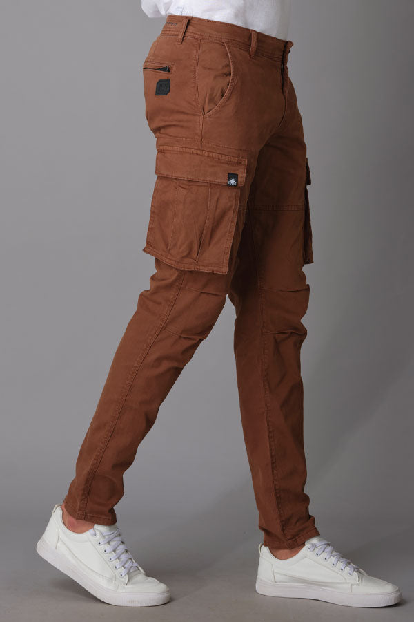 Caramel Brown Cargo Pant (Regular Fit)