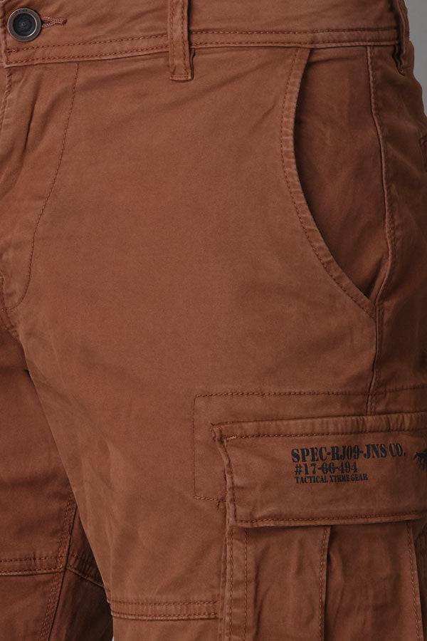 Caramel Brown Cargo Pant (Regular Fit)