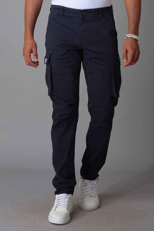 Navy Regular Fit Cargo Pant