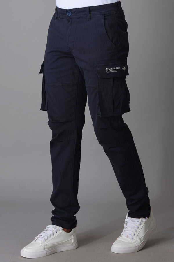 Navy Regular Fit Cargo Pant