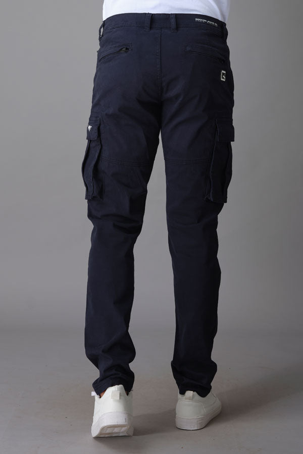 Navy Regular Fit Cargo Pant