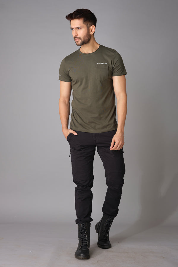 Black Regular Fit Cargo Pant