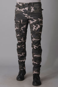 Light Grey Camo Print Regular Fit Cargo Pant