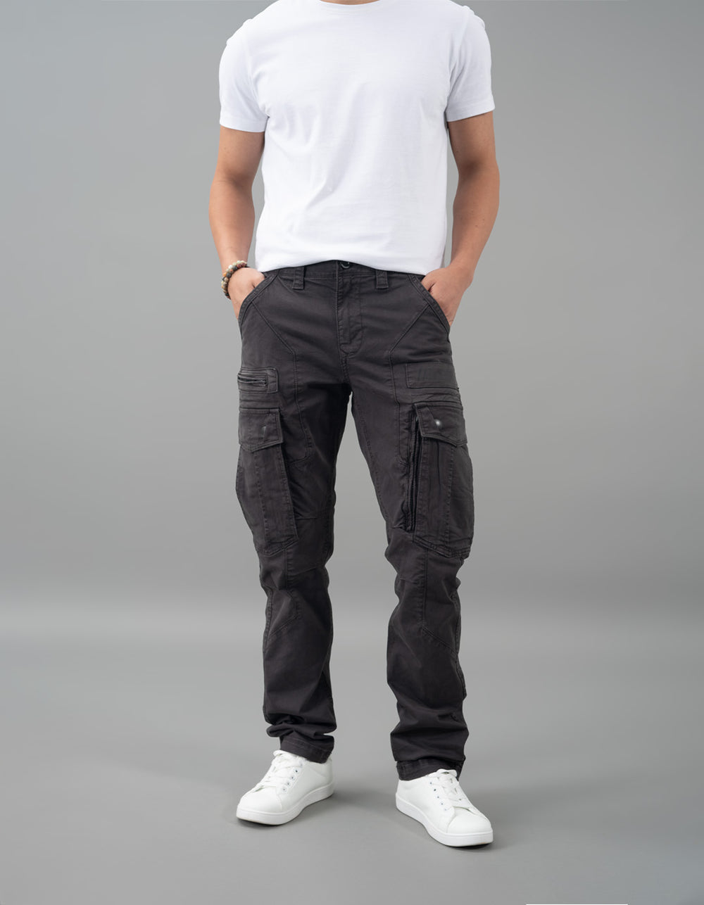 Charcoal Regular Fit Cargo Pant