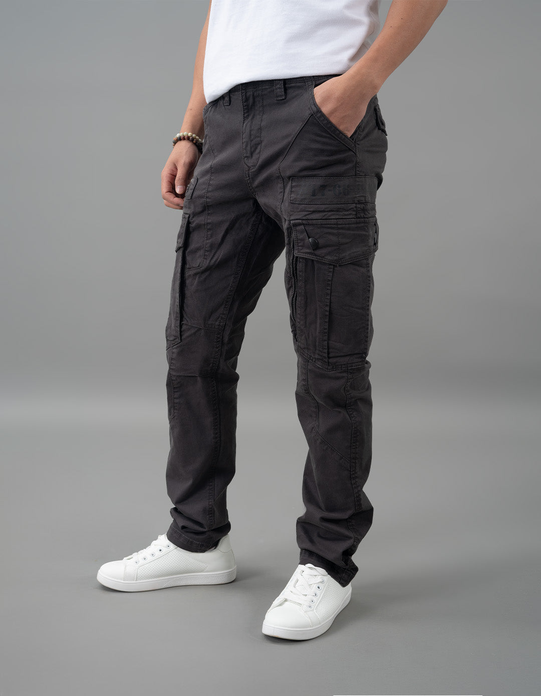 Charcoal Regular Fit Cargo Pant