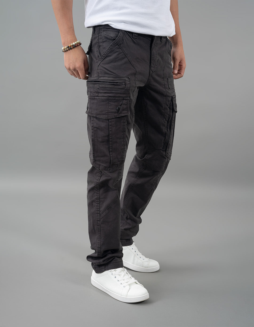 Charcoal Regular Fit Cargo Pant