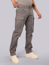 Clay Grey Comfort Straight Fit Stretch Cargo Pant