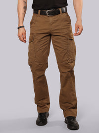Dark Khaki Comfort Straight Fit Stretch Cargo Pant