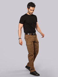Dark Khaki Comfort Straight Fit Stretch Cargo Pant